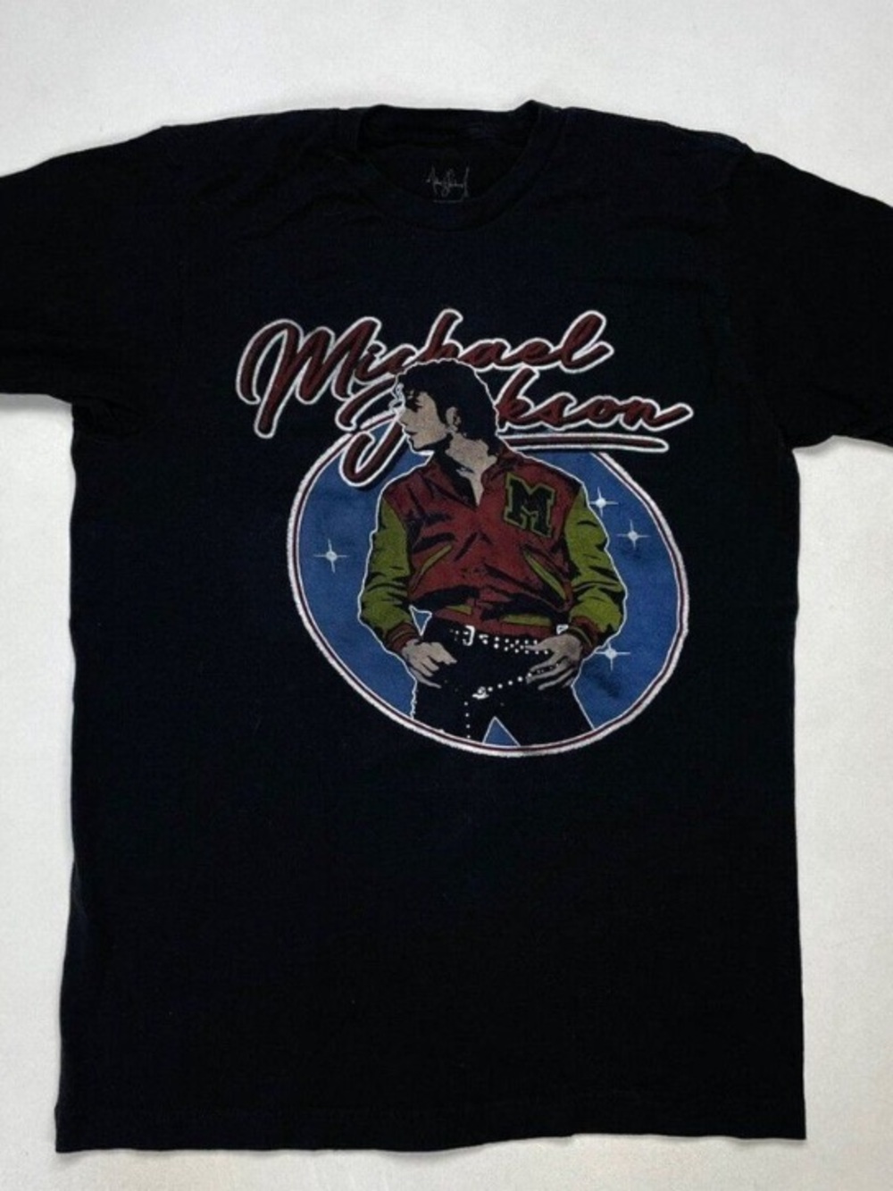 Black Graphic Michael Jackson Style Short-Sleeve T-Shirt